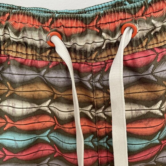 Rainforest Mens Swim Trunks With Mesh Brief Pockets XL Fish Pattern Multicolor - Picture 3 of 6